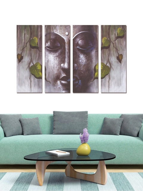 

Gallery99 Set of 4 Grey Abstract Painting Framed Canvas Wall Art