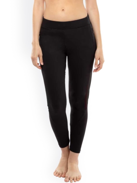 

La Aimee Women Black Solid Ankle-Length Tights