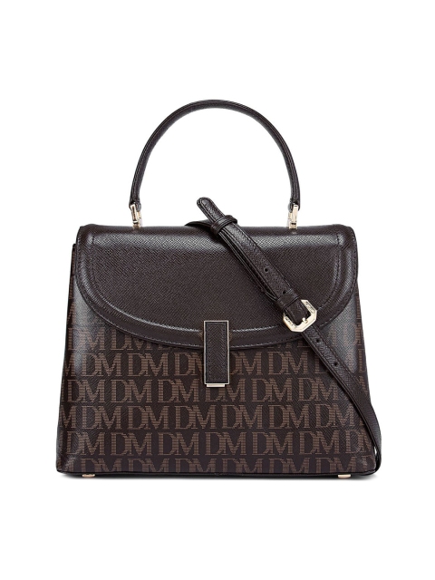 

Da Milano Brown Printed Leather Structured Satchel