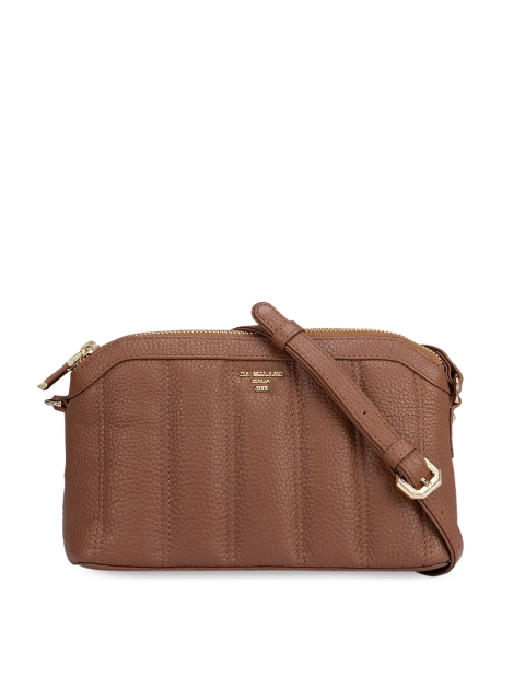 

Da Milano Women Brown Textured Oversized Structured Sling Bag