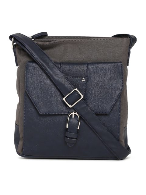 

Baggit Navy Blue & Grey Colourblocked Sling Bag