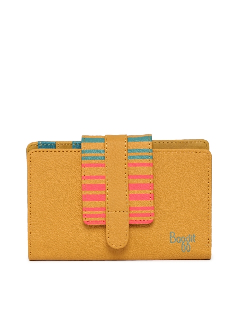 

Baggit Women Yellow Printed Three Fold Wallet