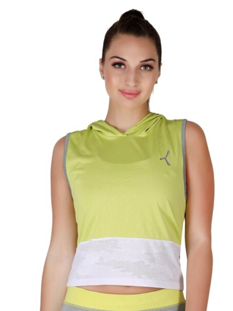 

La Aimee Yellow Styled Back Crop Top