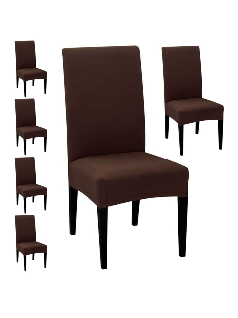 

Styleys Set Of 6 Brown Solid Chair Covers