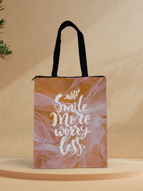 

Crazy Corner Orange & White Printed Shopper Tote Bag