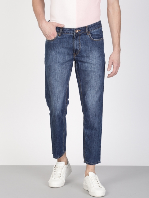 

ether Men Blue Cropped Fit Mid-Rise Clean Look Stretchable Cropped Jeans