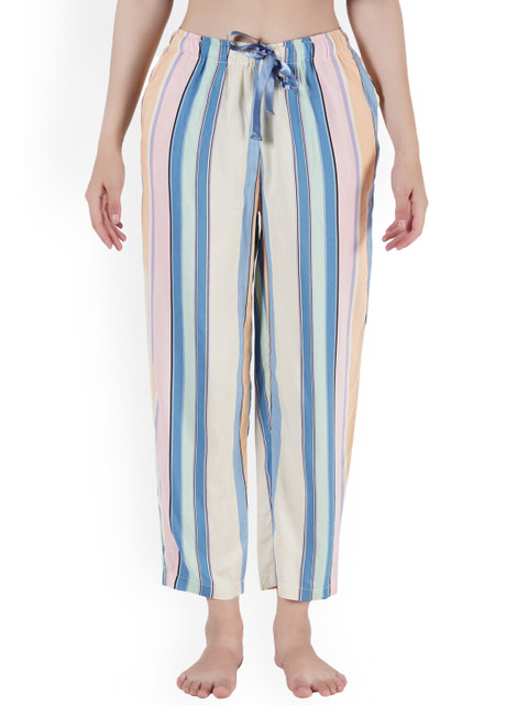 

Style Shoes Women Off White & Blue Striped Pyjamas