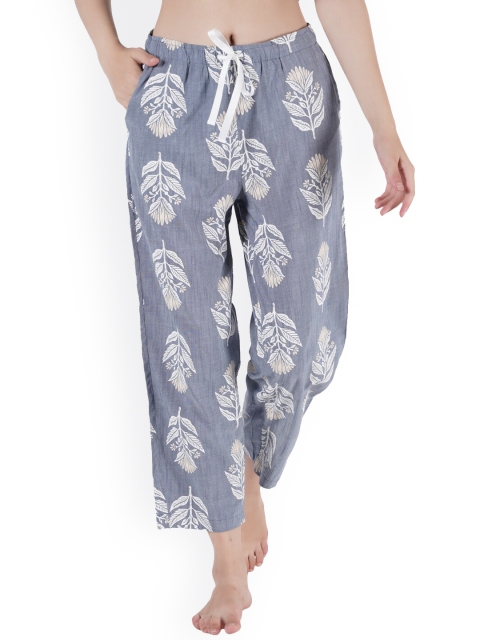 

Dreamz by Pantaloons Women Blue & White Printed Lounge Pants
