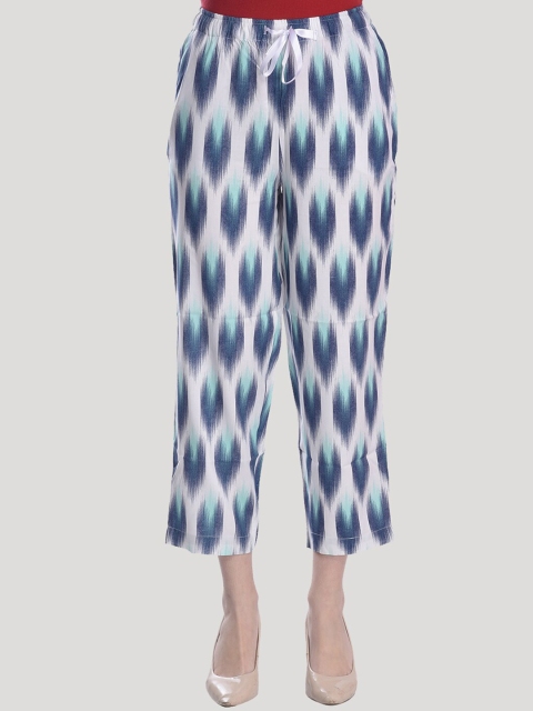 

Style Shoes Women White & Blue Printed Lounge Pants