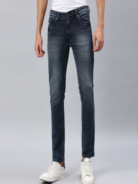 

ROCKING SWAMY Men Blue Cotton Slim Fit Heavy Fade Stretchable Jeans