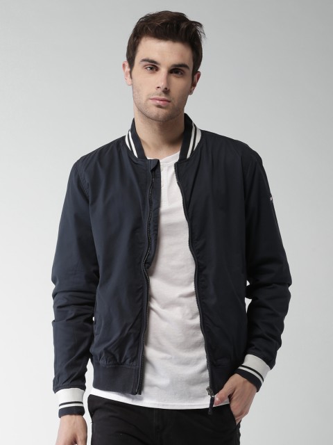 

Tommy Hilfiger Men Navy Blue Solid Bomber