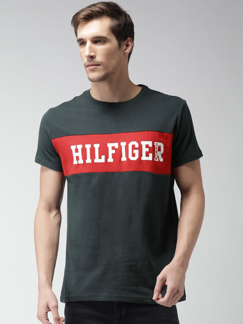 

Tommy Hilfiger Men Navy Printed Round Neck T-shirt, Navy blue