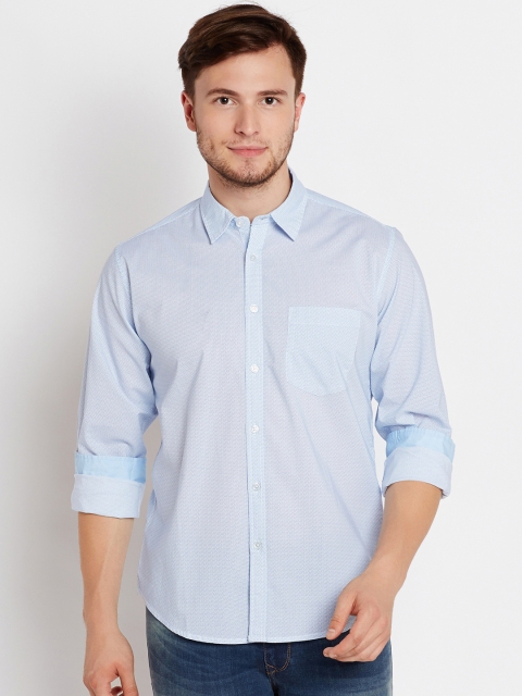 

Pepe Jeans Men Blue & White Regular Fit Printed Casual Shirt