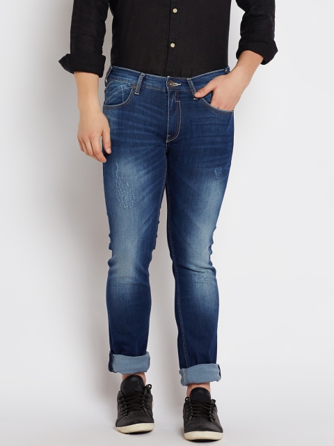 

Pepe Jeans Men Blue Regular Fit Mid-Rise Low Distress Stretchable Jeans