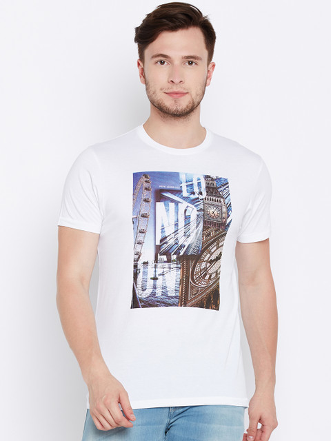 

Pepe Jeans Men White Printed Round Neck T-shirt