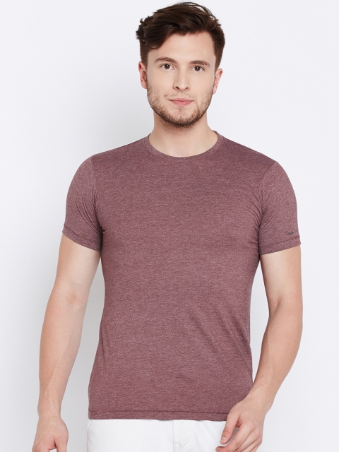 

Pepe Jeans Men Burgundy Solid Round Neck T-shirt