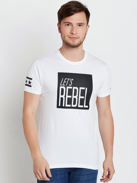 

Pepe Jeans Men White Printed Slim Fit Round Neck T-shirt