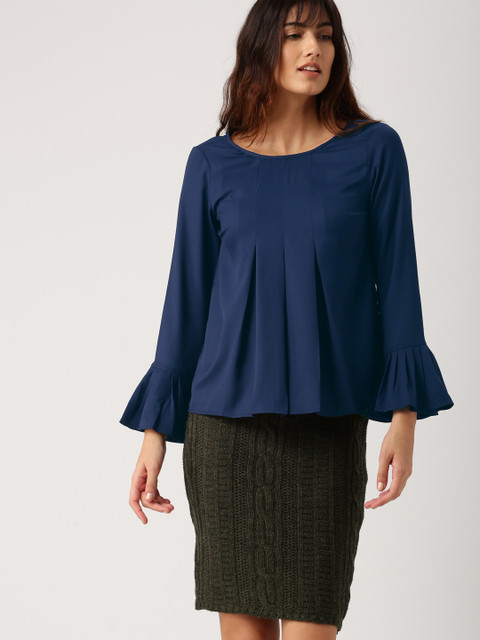 

Ms.Taken Women Navy Blue Solid Top