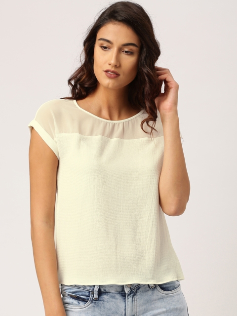 

Ms.Taken by Kriti Sanon Women Off-White Solid Top