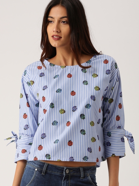 

Ms.Taken by Kriti Shanon Women Blue Striped Top