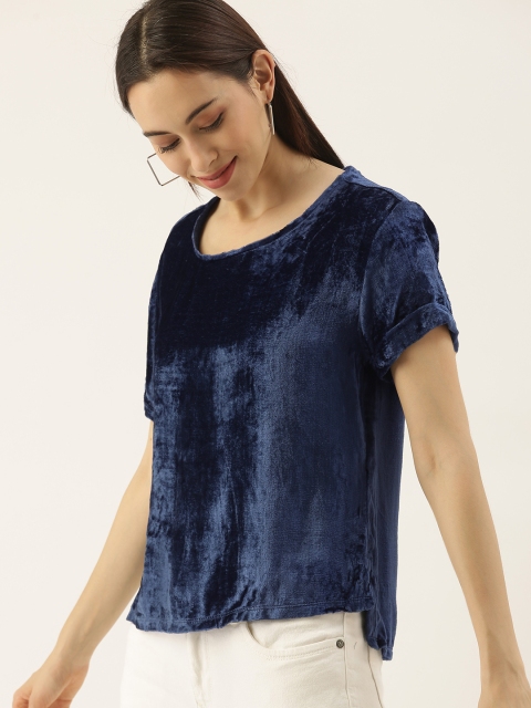 

Ms Taken Blue Velvet Regular Top