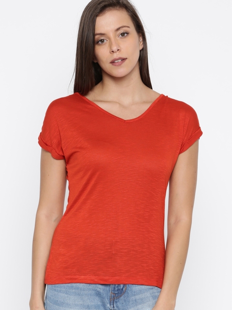 

Ms.Taken Women Orange Solid Top