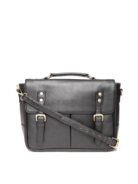 

Gauge Machine Unisex Black Handcrafted Messenger Bag with Sling Strap