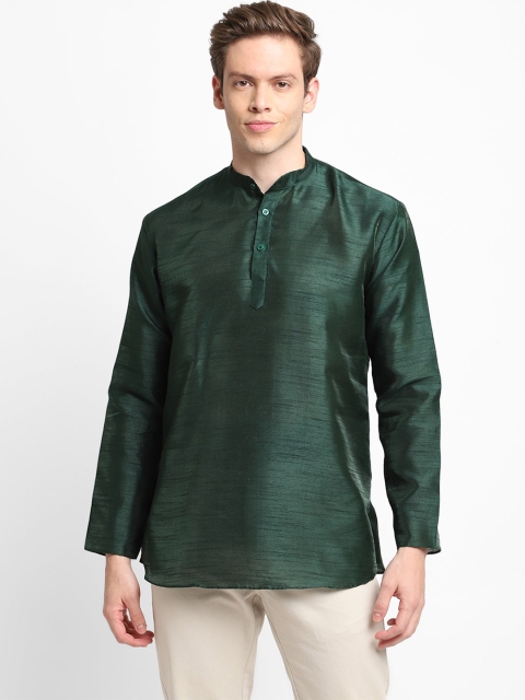

DEVOILER Men Green Solid Kurta