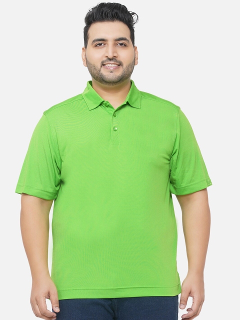 

Santonio Men Plus Size Green Polo Collar Abzorb T-shirt