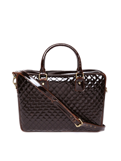 

Gauge Machine Unisex Brown Quilted Handcrafted Laptop Bag with Sling Strap