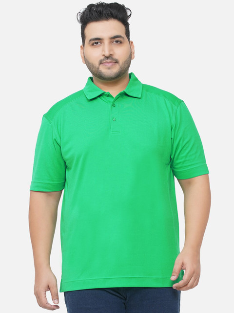 

Santonio Men Plus Size Green Polo Collar Abzorb T-shirt