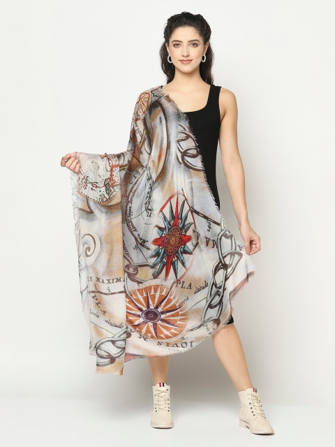 

La Vastraa Women Brown & Grey Printed Stole