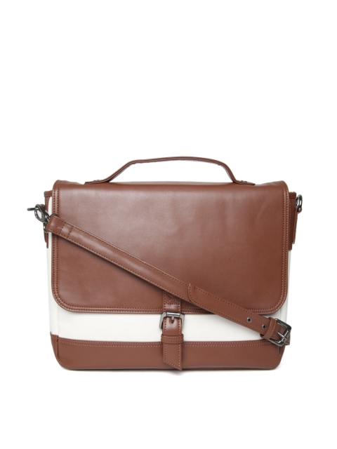 

Gauge Machine Unisex Brown & White Colourblocked Laptop Bag