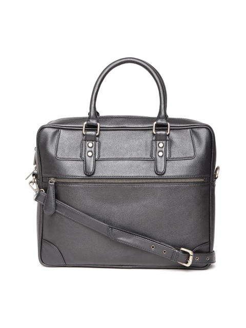 

Gauge Machine Unisex Black Handcrafted Laptop Bag with Sling Strap
