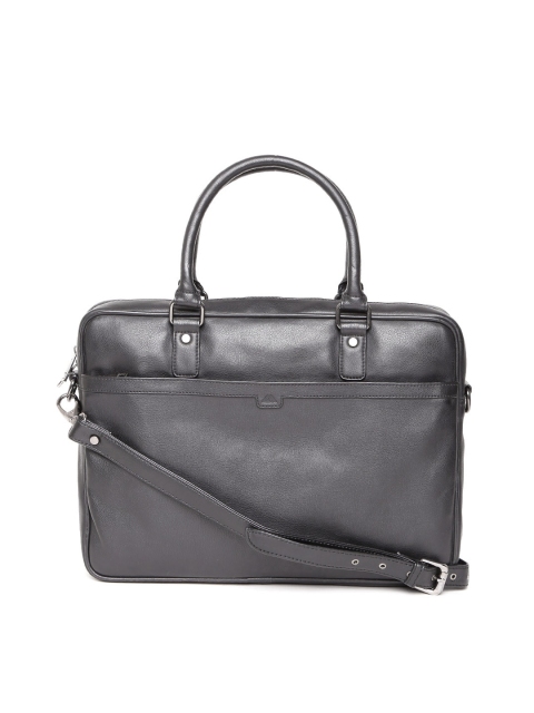 

Gauge Machine Unisex Black Handcrafted Laptop Bag with Sling Strap