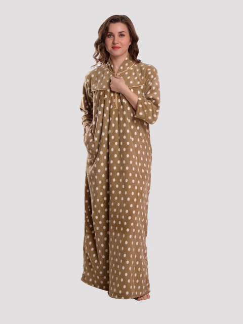 

CIERGE Brown Printed Maxi Nightdress