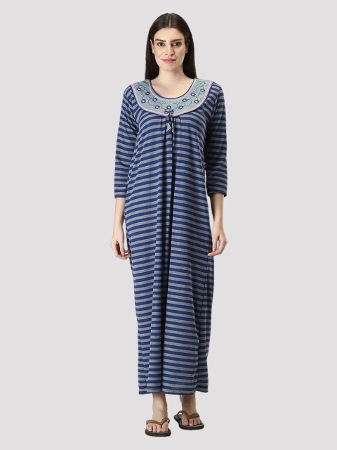 

CIERGE Blue Striped Maxi Nightdress