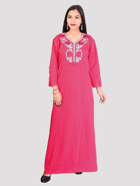 

CIERGE Pink Embroidered Maxi Nightdress
