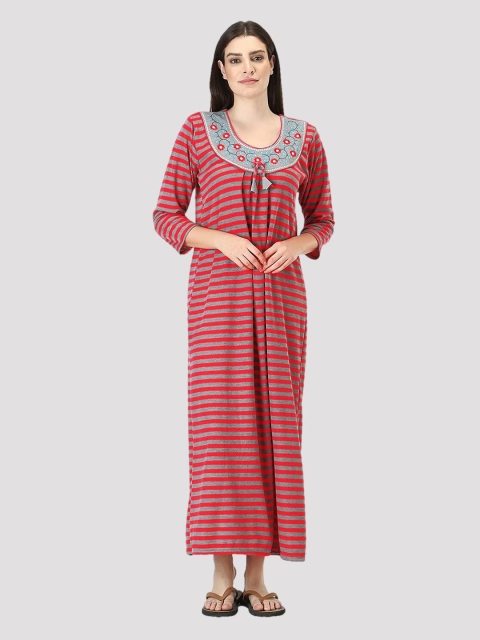 

CIERGE Red Striped Maxi Nightdress