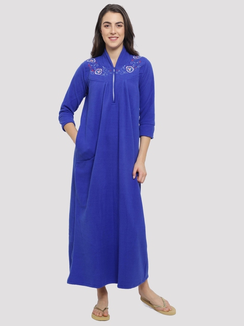 

CIERGE Women Blue Maxi Nightdress