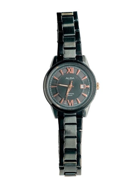 

Alba Men Black Printed Dial & Stainless Steel Bracelet Style Straps Analogue Watch AH7AK3X1