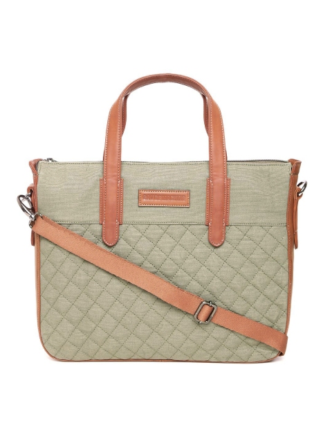

Gauge Machine Unisex Olive Green Quilted Handcrafted Laptop Bag with Sling Strap