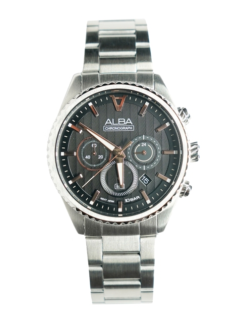 

Alba Men Black Embellished Dial & Silver Toned Straps Analogue Watch-AT3H81X1