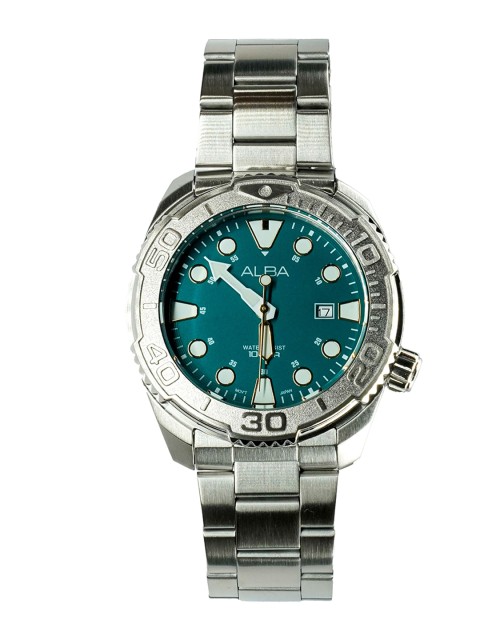 

Alba Men Green Printed Dial & Silver Toned Stainless Steel Bracelet Style Straps Analogue Watch AG8M17X1