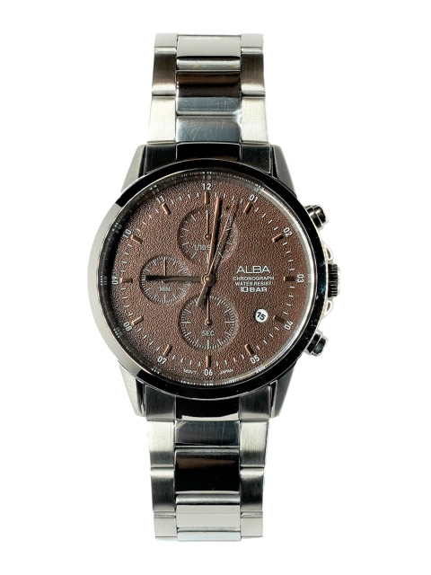

Alba Men Brown Dial & Stainless Steel Bracelet Style Straps Analogue Watch AM3861X1, Silver
