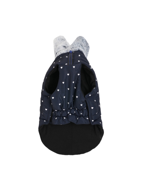 

thepawpstarco Navy Blue Graphic Printed Water Resistant Dog Jacket