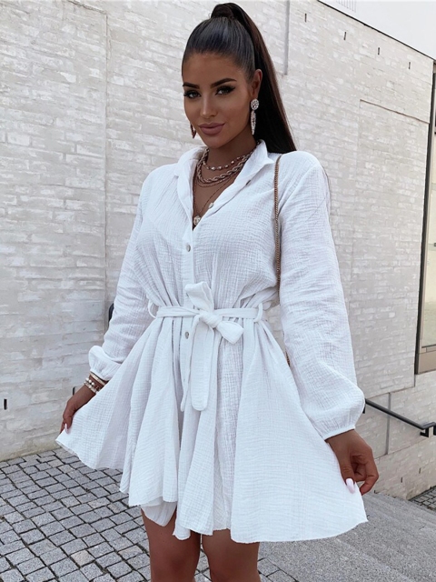 

BoStreet White Fit and Flare Dress