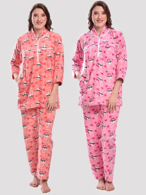 

CIERGE Women Red & Pink 2 Printed Night suit CIERGE CARTOON RED/PINK NS