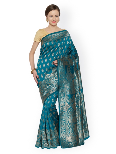 

Sugathari Teal Green Art Silk Woven Design Banarasi Saree