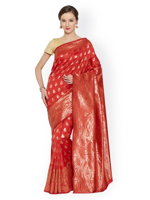 

Sugathari Red Art Silk Woven Design Banarasi Saree